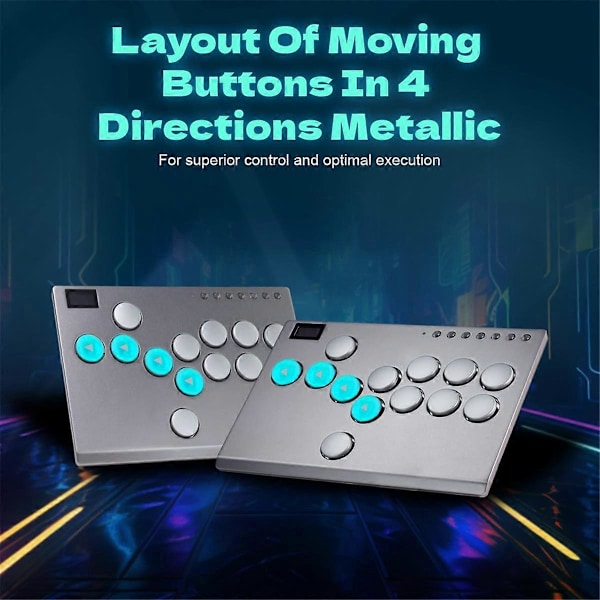 13 Tangenter Arkadspak All-Button Controller Joystick Controller Grå