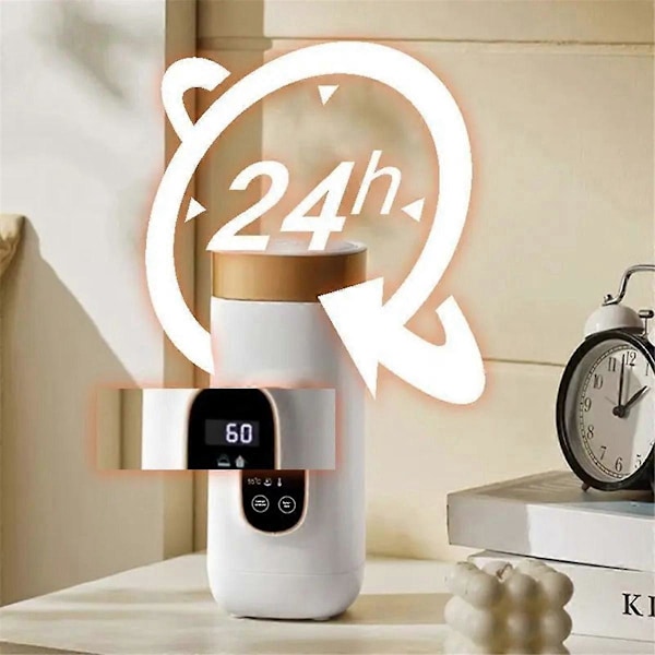 Elektrisk Termosmugg 650ml Vattenvärmekopp EU-kontakt, Vit