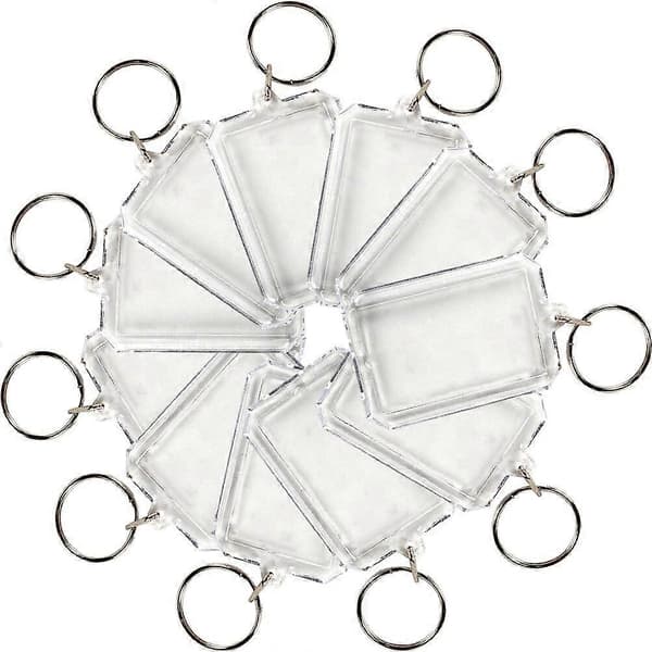 40 stk. multifunksjonelle nøkkelringer, dekorative akryl-emner, transparente nøkkelringer