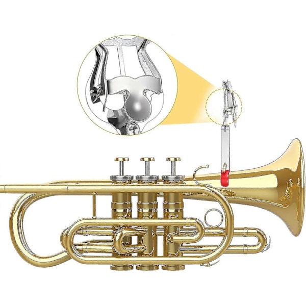 Trompet Lyre Lyre til Trompet og Flip Folder Sølv Trompet Lyre Letvægtsinstrument Lyre Trompet March Lyre til Instrumenter 14 X 52 Cm