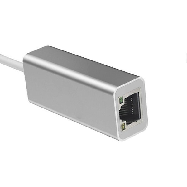 Type-C till RJ45 Ethernet Kabelansluten LAN-adapter 10/100/1000Mbps (Silver USB 100M)