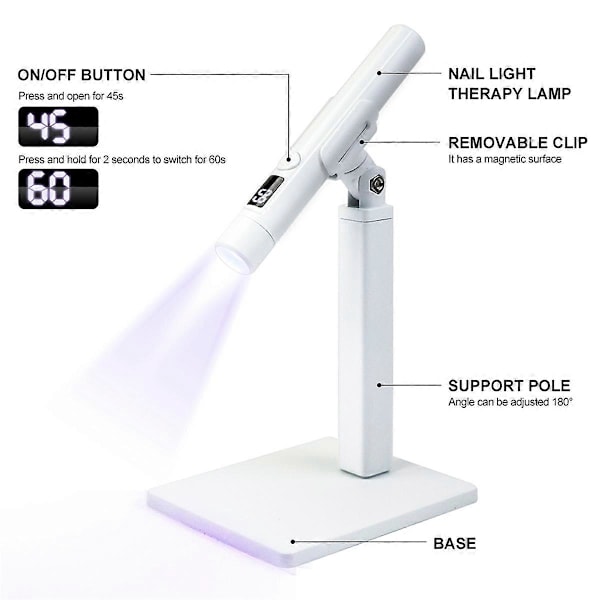 Mini Professionell Nagelkonst UV LED-lampa med Display Uppladdningsbar