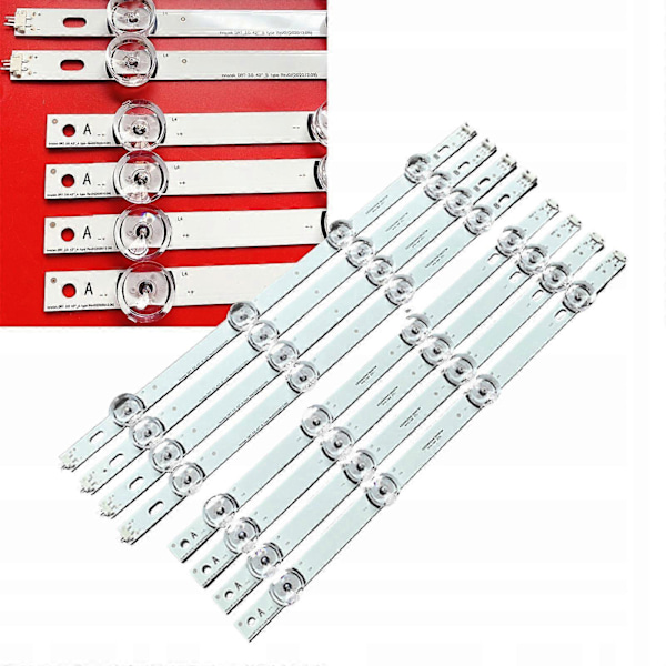 8x LED-ljusremsa med bakgrundsbelysning, för LG DRT 3.0 A/B, 6916l ersättning
