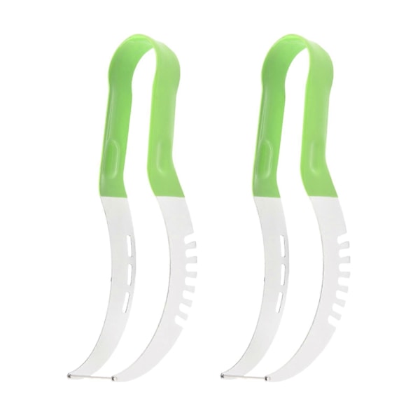1/2 kpl Vesimelonileikkuri Ruostumattomasta teräksestä valmistettu terävä terä Hedelmäviipaloija Helppo puhdistaa Keittiöapulainen Cantaloupe- ja lohikäärmehedelmille Green 2pcs