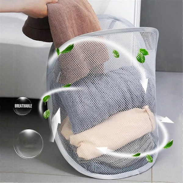 3 Stycken Hängande Tvättkorg Vikbar Mesh Tvättkorg