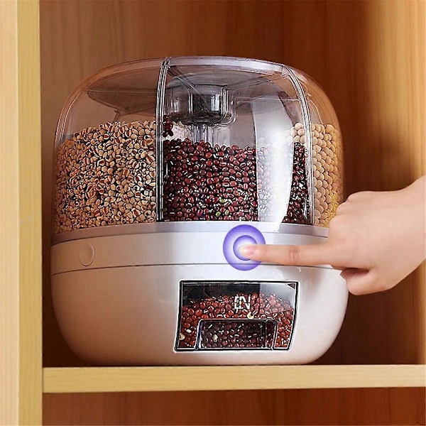 360° Roterande Spannmålsdispenser Spannmålsförvaringslåda Transparent Förseglad