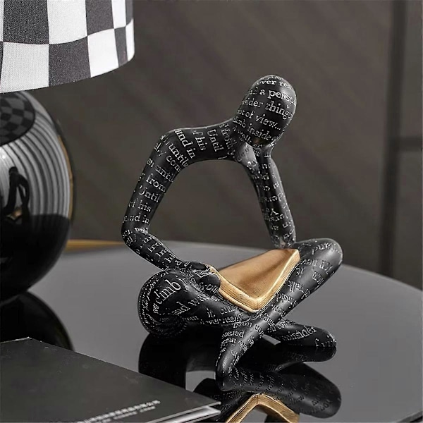 Nordisk Abstrakt Resin Skulptur - Tänkare Figurin Staty A