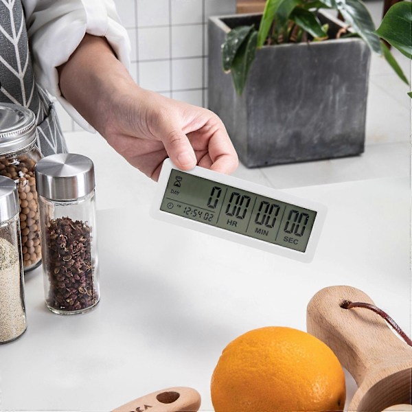 999 Dagars Nedräkningsklocka Timer för Examen Labb Kök (Vit)