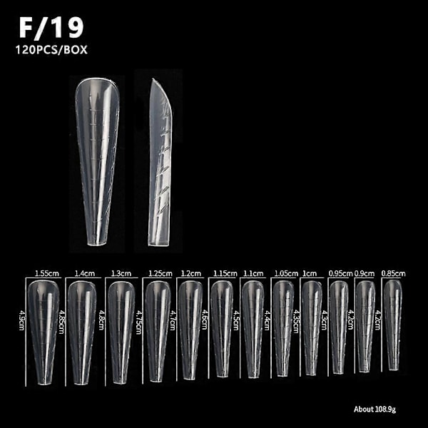 120 st Poly Dual Forms Nagelgel Snabb Byggformar Tips Nagel Förlängningsverktyg Set F