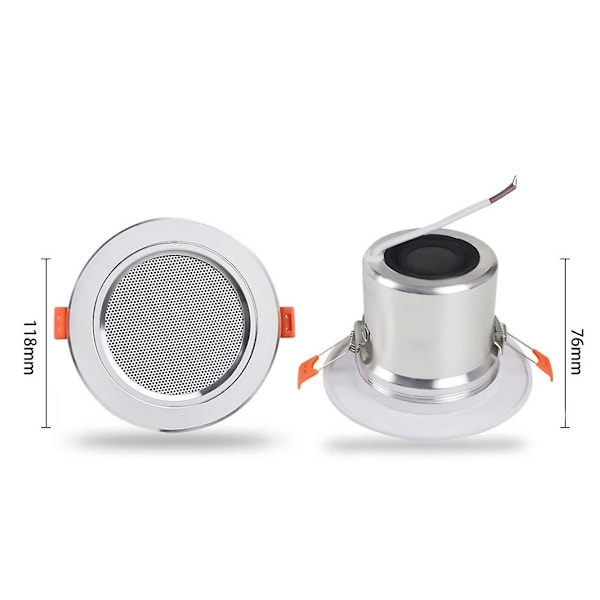 8 Ohm 10W Badrumstakhögtalare Bakgrundsmusiksystem Fuktsäker Aluminiumburk Mode In-Ce
