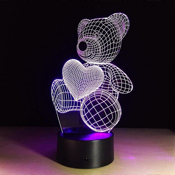 3D Optisk Illusion Lampa LED 7 Färger Touch Switch Ändra Nattlampa För Sovrum Heminredning