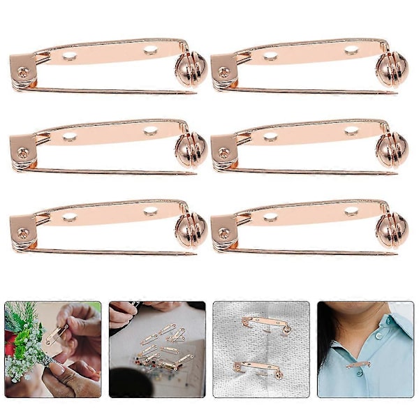 10 stk. Bar Pins Broche Lås Broche Pin Bagsider Sikkerhedslåse til Brochefremstilling
