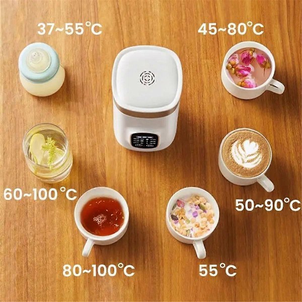 Elektrisk Termosmugg 650ml Vattenvärmekopp EU-kontakt, Vit