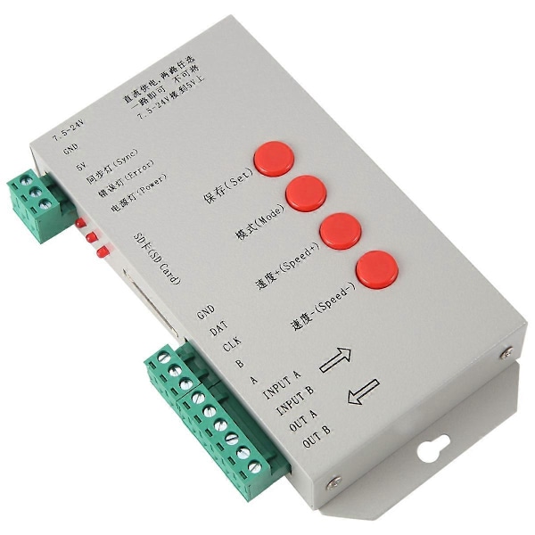 RGB LED-kontroller T1000S SD-kort 2048 pixlar Kontroller för WS2801
