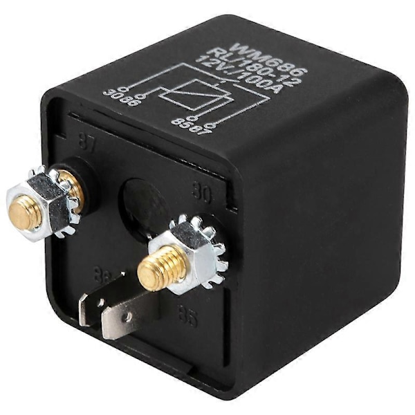 12V 100Amp 4-Pin Kraftig PÅ/AV Strömbrytare Delad Laddningsrelä Svart