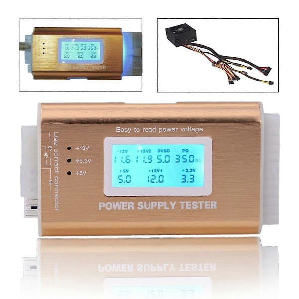Digital LCD PC Strømforsyningstester 20/24 Pin 4 PSU til ATX BTX