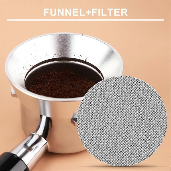 54mm Espresso Doseringstratt Puck Screen Kit med 2 Filter
