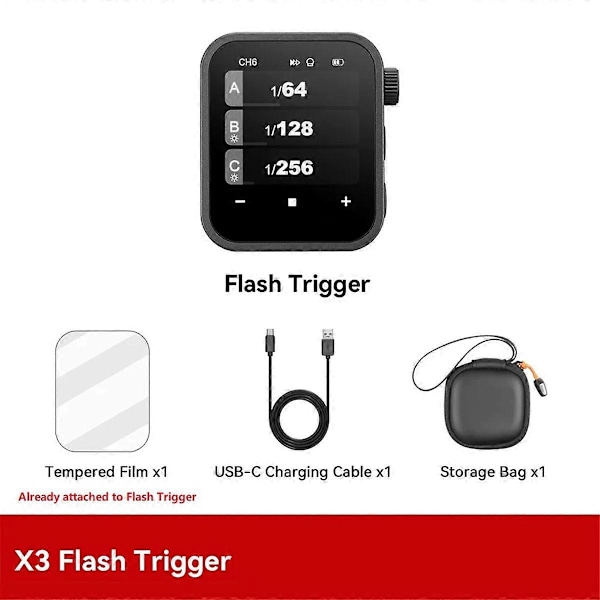 För X3 Blixtutlösare Trådlösa Blixtar Utlösare TTL 2.4Ghz OLED Pekskärmssändare för Kamera