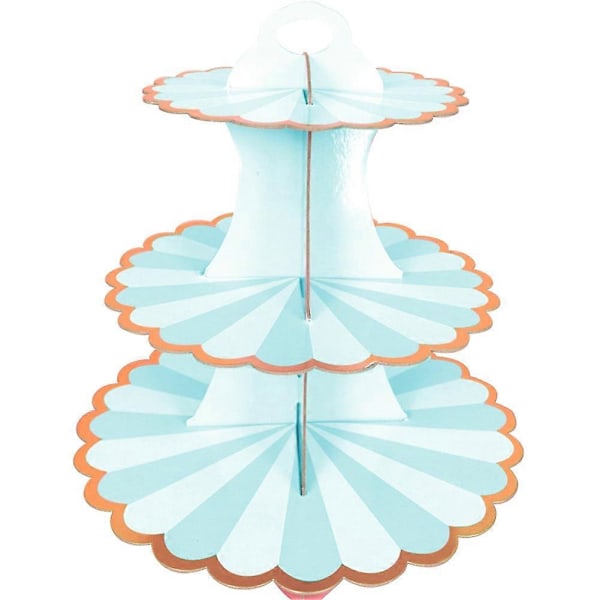 3-Vånings Cupcake Dessert Pappersställ Display Rack Födelsedag Bröllop Festtillbehör Green lollipop