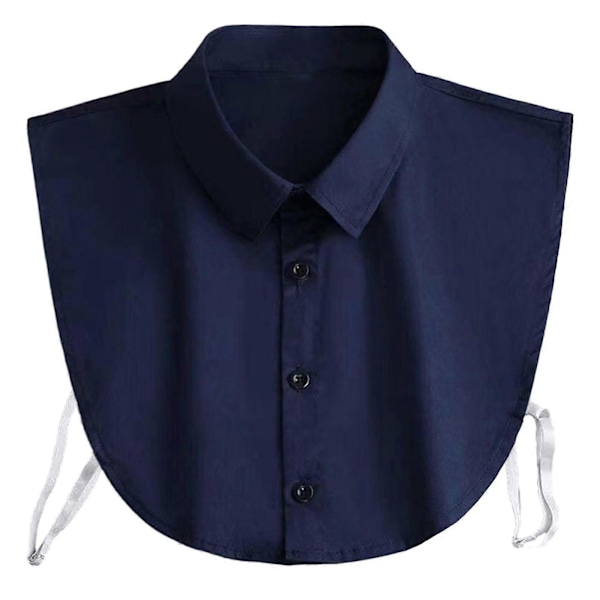 Aikuisten tekonainen kaulus, yksirivinen, valekaulus, säädettävä hihna, yksivärinen bisneskaulus, sisätoimiston teepaitakaulus Navy Blue 40