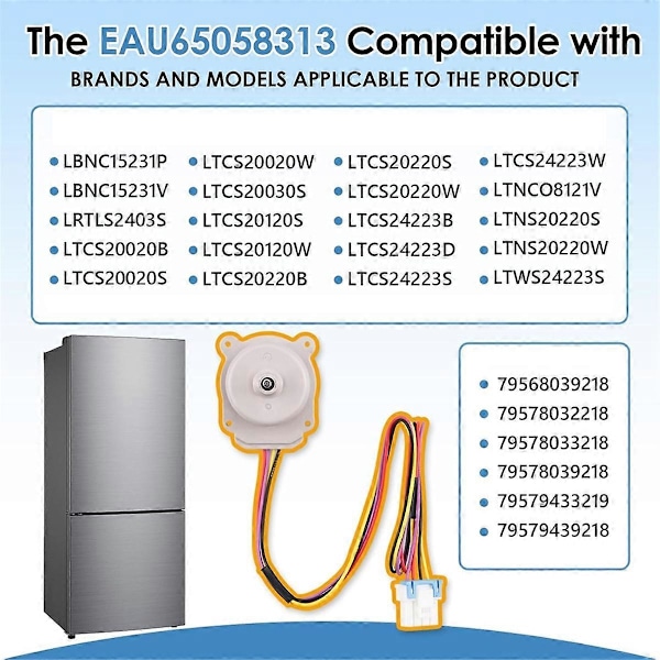 EAU65058313 Kylskåpsfläktmotor för LG Kenmore Frys
