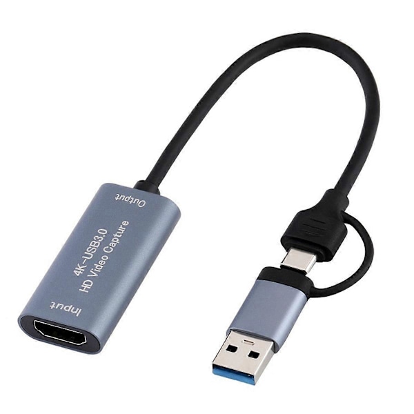 4K -Kompatibelt med USB Typ C Videospelsinspelningskort