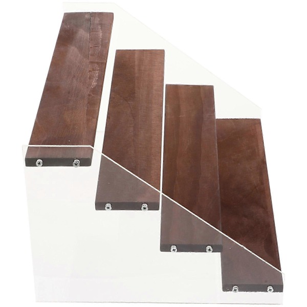 1 Set Akryl Trä Displayställ 4 Vånings Displayhylla Riser Organizer för Figurer Modeller