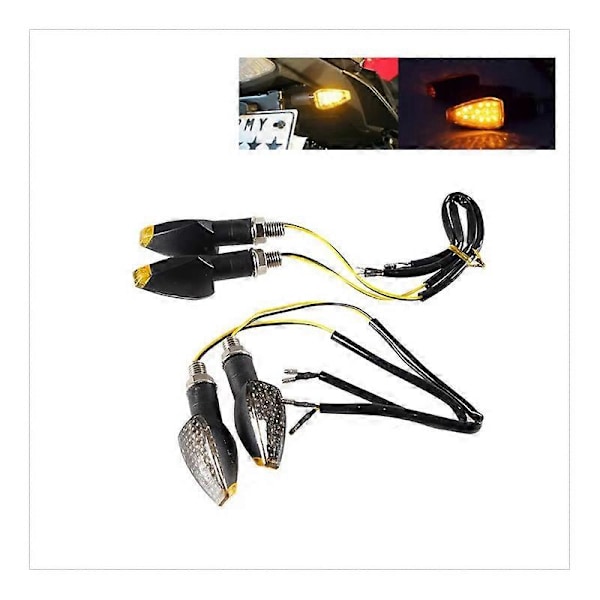 4 st Indikatorer Flytande Blinkersljus 14 LED 12V Motorcykel