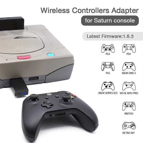 BT Trådlös Handkontroll Adapter för Joycon Blå