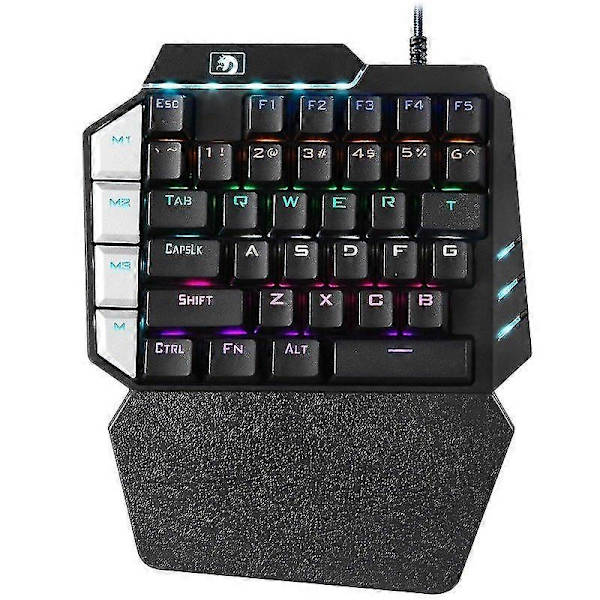 Mini - enhands Gaming RGB LED Bakgrundsbelyst USB Kabelansluten Spel 38 Tangenters Tillbehör