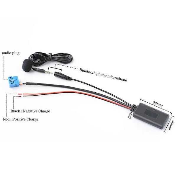 Bil AUX Adapter Kabel Bluetooth +MIC för 307 407 RD4
