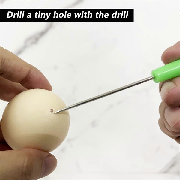 Easy Egg Blower Äggtömningsverktyg Ett Hål Äggpump och Borr Påsk A