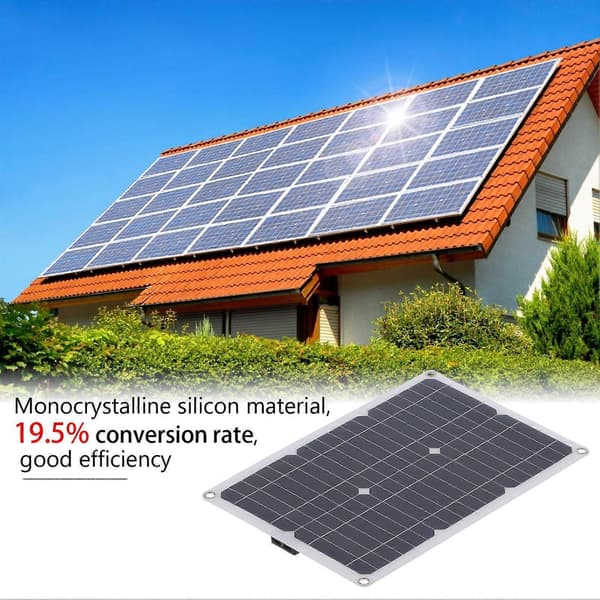 23W Fleksibelt solpanel-sæt Dobbelt USB+DC-udgang Solcelleoplader-modul til 12V bilbatteri