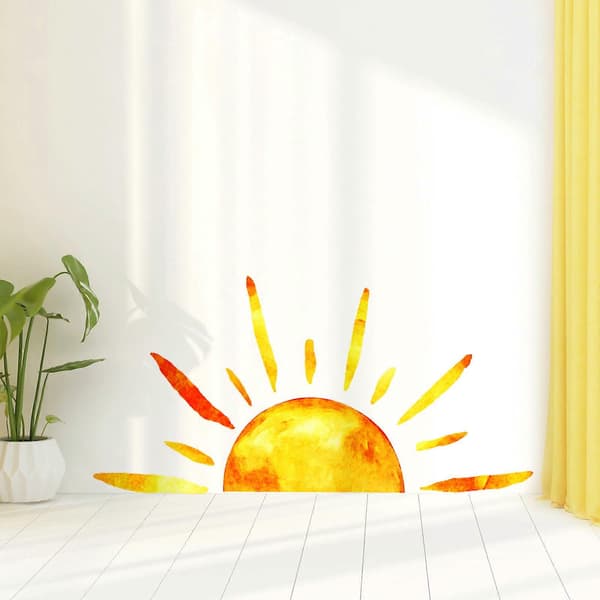 Sol Väggdekal Boho Väggdekal Barn Skala och Fäst Tapet Väggdekaler För Klassrum Lekrum Sovrum