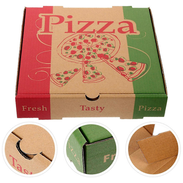 10 st Papper Pizzakartong Tom Tjockare Papper Pizzafodral 8 tum Takeout Pizzabärarlåda