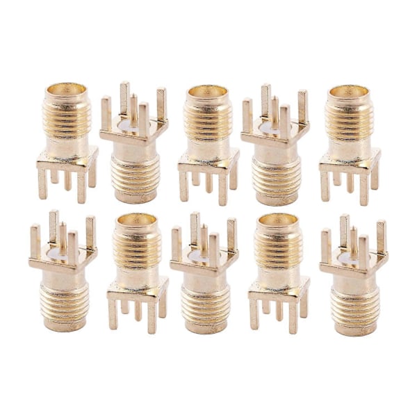 10x SMA Hona Jack Löda PCB Montering Rak RF Kontakt Guld