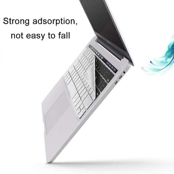 Erittäin ohut näppäimistön suojus, yhteensopiva Macbook Pro:n kanssa Touch Bar 13/15 tuumaa (A1706 / A1707) -näppäimistö - US-asettelu (hopea)