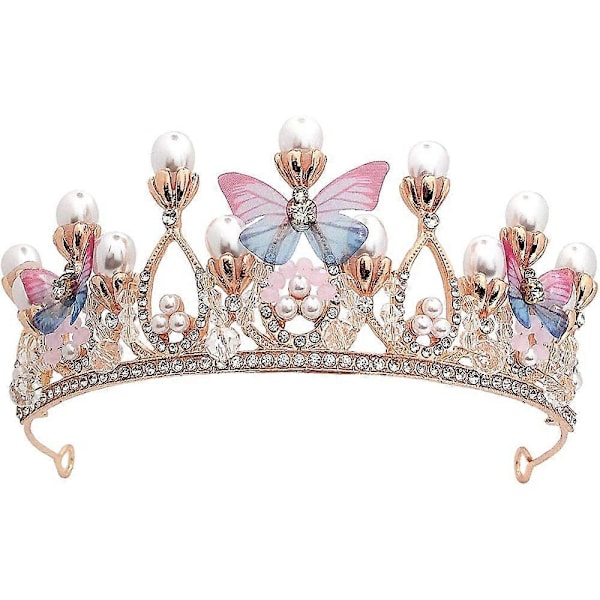 Pigetiarer Krystal Perle Tiara Prinsesse Kostume Krone Hårbøjle Blomsteropvisninger Bryllup Hårpynt