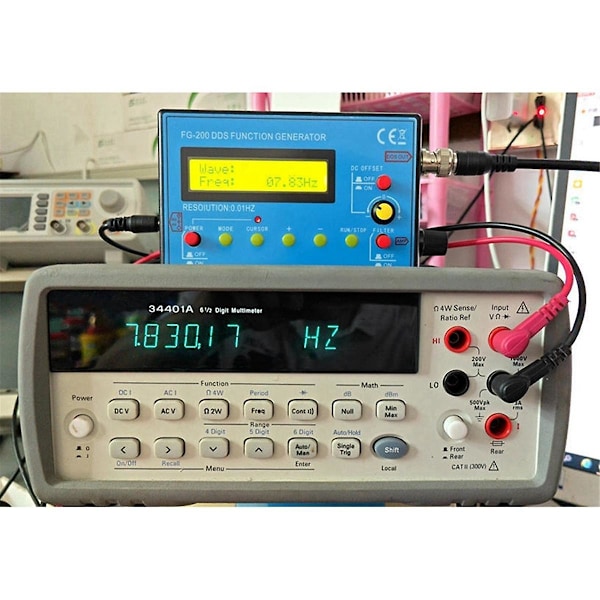 FG-200 DDS Funktionssignalgenerator Frekvensräknare 0.01Hz -500KHz Signalkällmodul Sinus+Fyrkant+Vågform