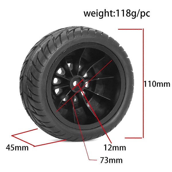 RC Däck Lastbil Hjul och Däck för 1/10 RC Off-Road Fordon