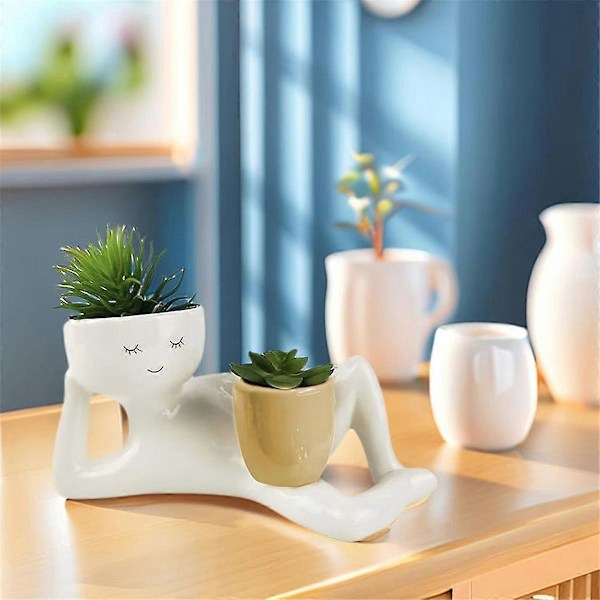 Lazy Guy Planter Harts Liten Karaktär Blomkruka Planter