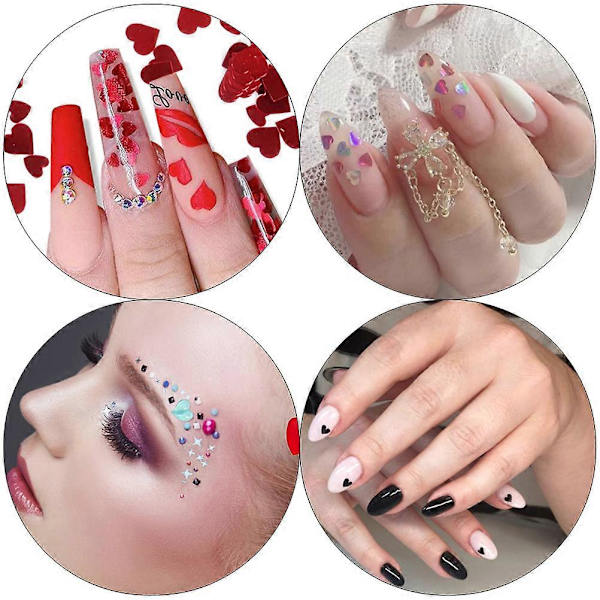 2Boxes Alla hjärtans dag DIY Manikyr Paljetter Delikat DIY Nagelkonst Tillbehör