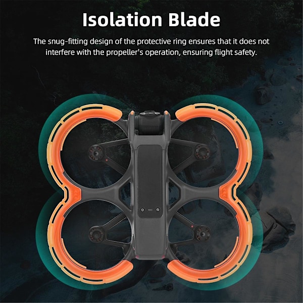 Skyddande stötfångare för Avata 2 drontillbehör, propellerskydd, antikollisionsskydd, propellerstötfångare, orange
