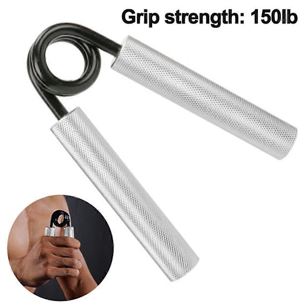Grip Strength Device|Träningsfingerstyrka Gripper - 150Lbs Silver (Orderanmärkningar)