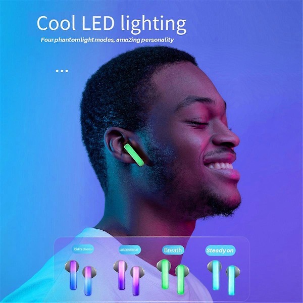 Trådlöst Bluetooth Headset Transparent Shine Headset, Vit