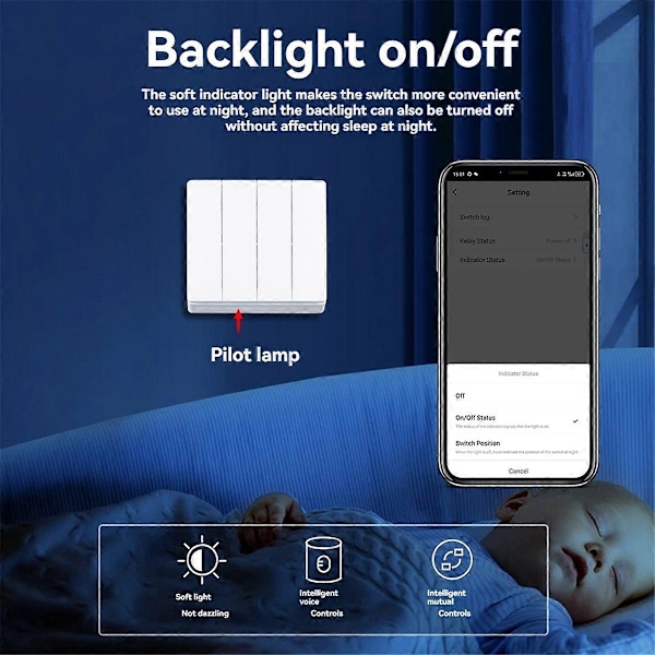 Tuya ZigBee 4-Vägs Smart Strömbrytare Enkel Nolla Fas Universal 86 Typ A