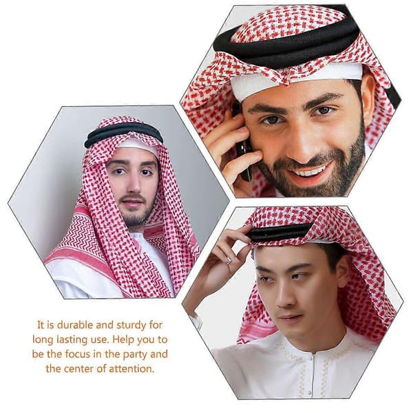 Menn Arabisk Hodeskjerf Tau Muslimsk Hodeplagg Hodebånd Midtøsten Tradisjonelt Hodeplagg Tilbehør