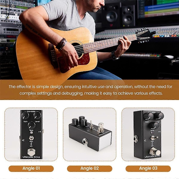 Mini Elektrisk Gitarreffektpedal Ultimate Drive för Elgitarr