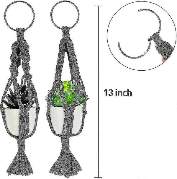 13 tums Mini Macrame Växthängare, Söta Biltillbehör, Boho Backspegel