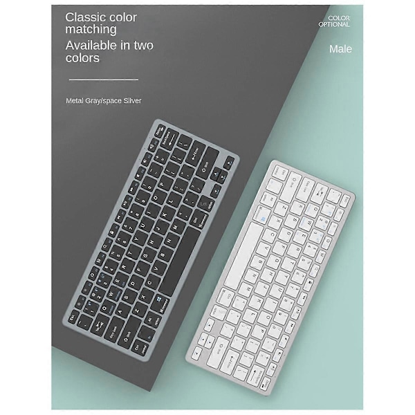 Trådlöst tangentbord och mus-kit för IOS/Android/Windows Silver